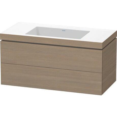 Duravit L-Cube 39" x 20" x 19" Oak Terra Two Drawer C-Bonded Wall-Mount Vanity Kit (LC6928N3535)