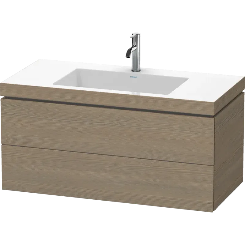 Duravit L-Cube 39" x 20" x 19" Oak Terra Two Drawer C-Bonded Wall-Mount Vanity Kit (LC6928O3535)