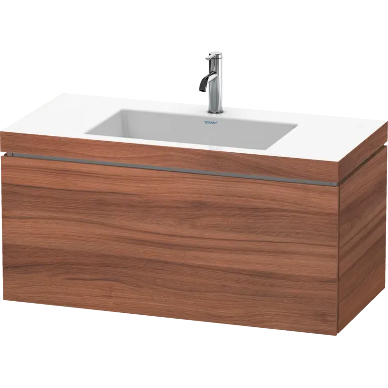 Duravit L-Cube 39" x 20" x 19" Walnut One Drawer C-Bonded Wall-Mount Vanity Kit (LC6918O7979)