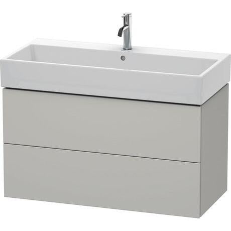 Duravit L-Cube 39" x 21" x 18" Concrete Gray Two Drawer Wall-Mount Vanity Unit (LC627800707)