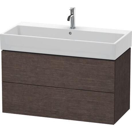 Duravit L-Cube 39" x 21" x 18" Dark Brushed Oak Two Drawer Wall-Mount Vanity Unit (LC627807272)