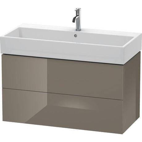 Duravit L-Cube 39" x 21" x 18" Flannel Gray Two Drawer Wall-Mount Vanity Unit (LC627808989)