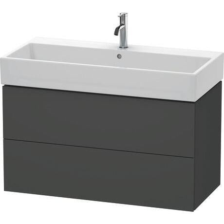 Duravit L-Cube 39" x 21" x 18" Graphite Two Drawer Wall-Mount Vanity Unit (LC627804949)