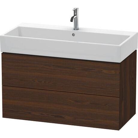 Duravit L-Cube 39" x 21" x 18" Walnut Brushed Two Drawer Wall-Mount Vanity Unit (LC627806969)