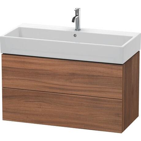 Duravit L-Cube 39" x 21" x 18" Walnut Two Drawer Wall-Mount Vanity Unit (LC627807979)