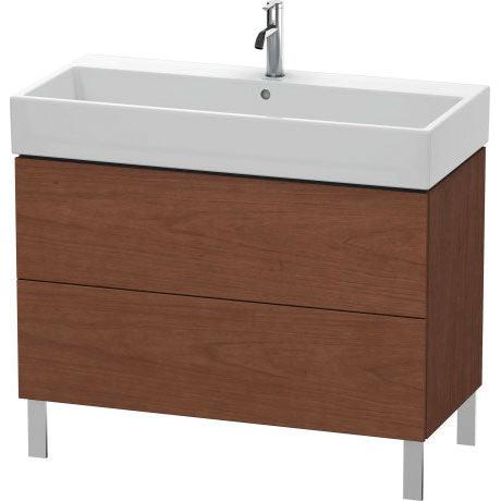 Duravit L-Cube 39" x 23" x 18" American Walnut Two Drawer Floorstanding Vanity Unit (LC677801313)