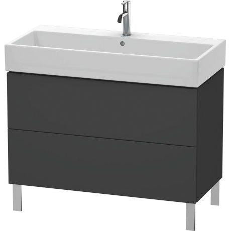 Duravit L-Cube 39" x 23" x 18" Graphite Two Drawer Floorstanding Vanity Unit (LC677804949)