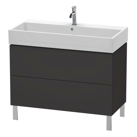 Duravit L-Cube 39" x 23" x 18" Graphite Two Drawer Floorstanding Vanity Unit (LC677808080)