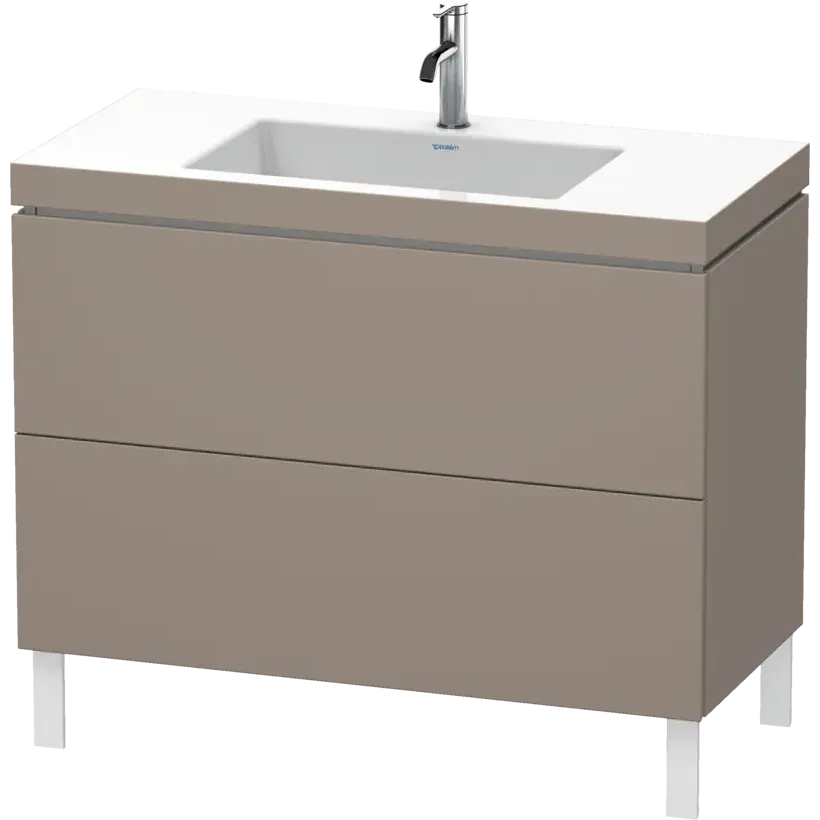Duravit L-Cube 39" x 27" x 19" Basalt Two Drawer C-Bonded Floorstanding Vanity Kit (LC6938O4343)