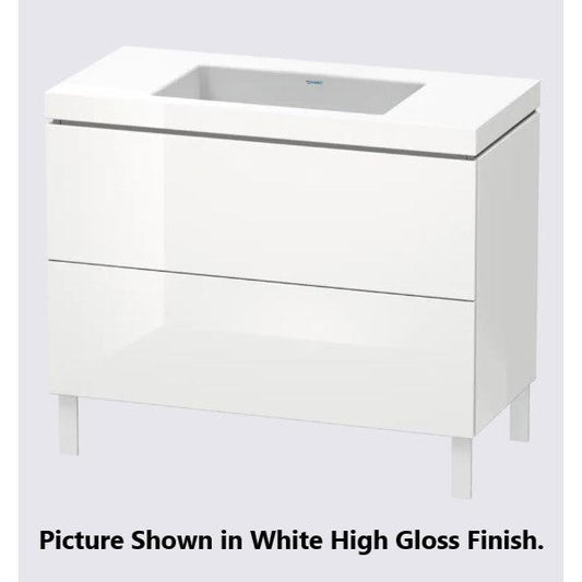 Duravit L-Cube 39" x 27" x 19" Chestnut Dark Two Drawer C-Bonded Floorstanding Vanity Kit (LC6938N5353)
