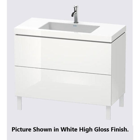 Duravit L-Cube 39" x 27" x 19" Stone Blue Two Drawer C-Bonded Floorstanding Vanity Kit (LC6938O4747)