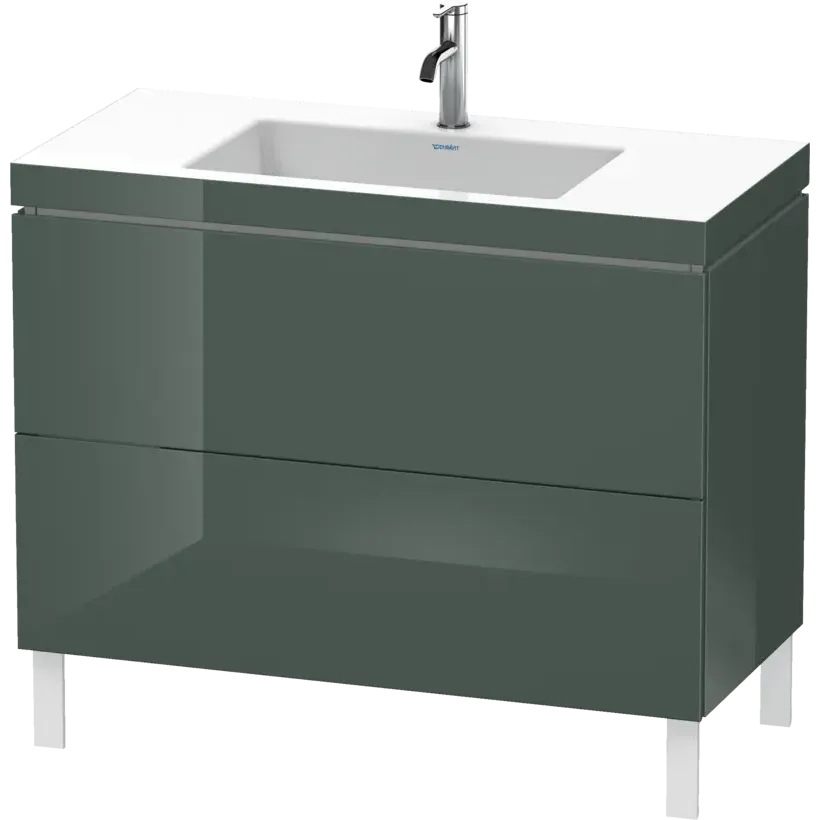 Duravit L-Cube 39" x 27" x 19" Dolomite Gray Two Drawer C-Bonded Floorstanding Vanity Kit (LC6938O3838)