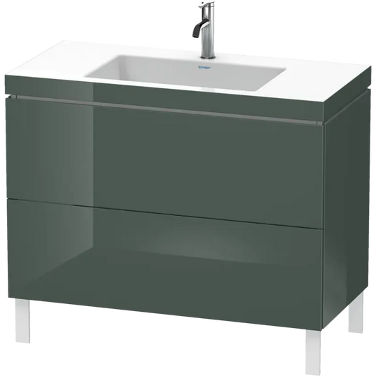 Duravit L-Cube 39" x 27" x 19" Dolomite Gray Two Drawer C-Bonded Floorstanding Vanity Kit (LC6938O3838)