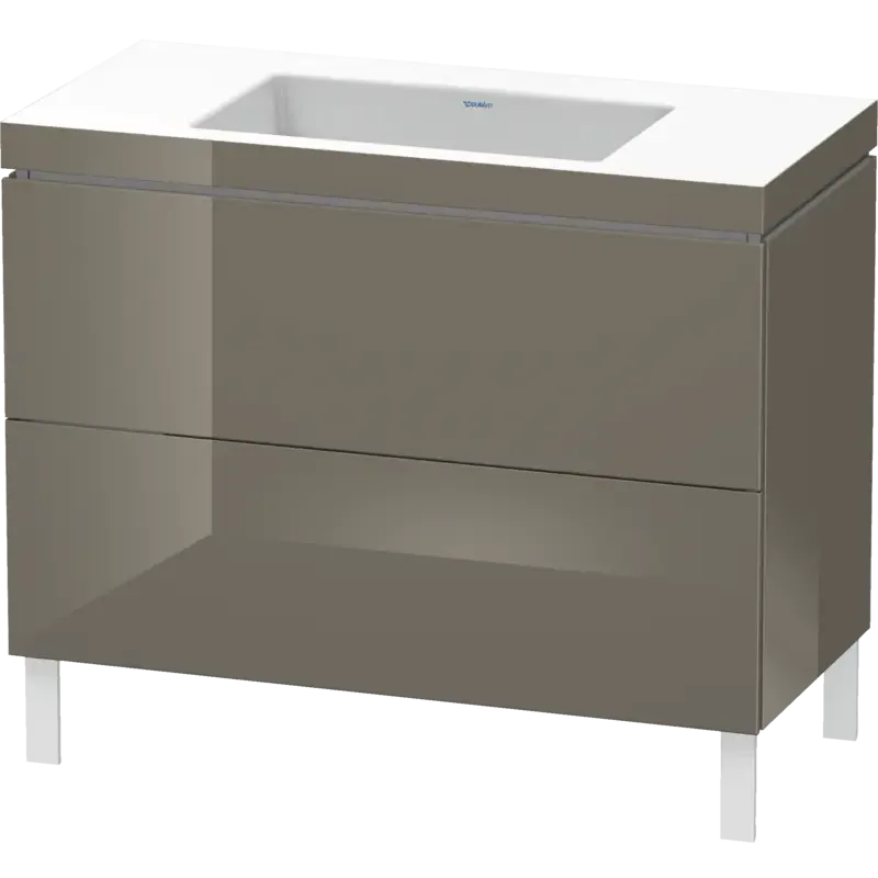 Duravit L-Cube 39" x 27" x 19" Flannel Gray Two Drawer C-Bonded Floorstanding Vanity Kit (LC6938N8989)