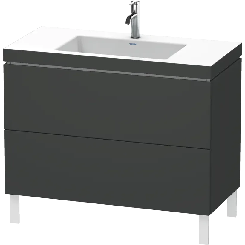 Duravit L-Cube 39" x 27" x 19" Graphite Two Drawer C-Bonded Floorstanding Vanity Kit (LC6938O4949)