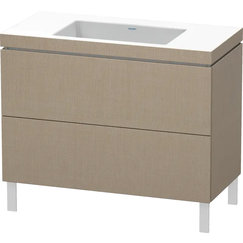 Duravit L-Cube 39" x 27" x 19" Linen Two Drawer C-Bonded Floorstanding Vanity Kit (LC6938N7575)