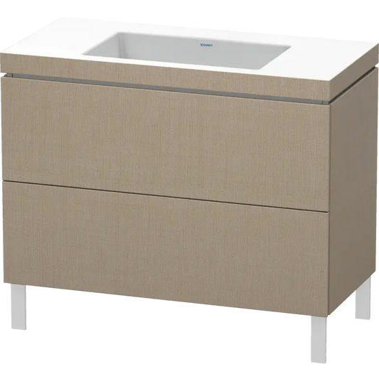 Duravit L-Cube 39" x 27" x 19" Linen Two Drawer C-Bonded Floorstanding Vanity Kit (LC6938N7575)