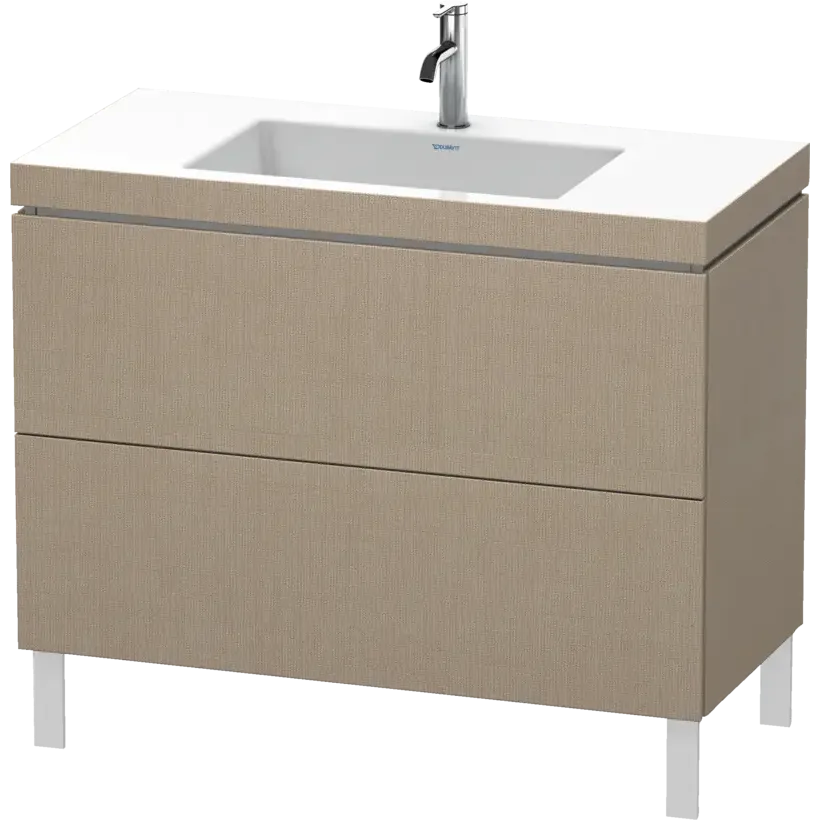 Duravit L-Cube 39" x 27" x 19" Linen Two Drawer C-Bonded Floorstanding Vanity Kit (LC6938O7575)