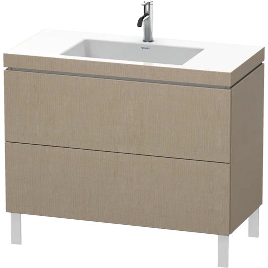 Duravit L-Cube 39" x 27" x 19" Linen Two Drawer C-Bonded Floorstanding Vanity Kit (LC6938O7575)