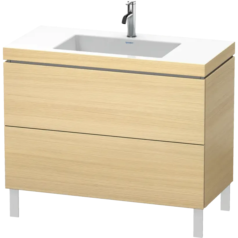 Duravit L-Cube 39" x 27" x 19" Mediterranean Oak Two Drawer C-Bonded Floorstanding Vanity Kit (LC6938O7171)