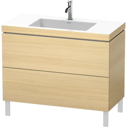 Duravit L-Cube 39" x 27" x 19" Mediterranean Oak Two Drawer C-Bonded Floorstanding Vanity Kit (LC6938O7171)