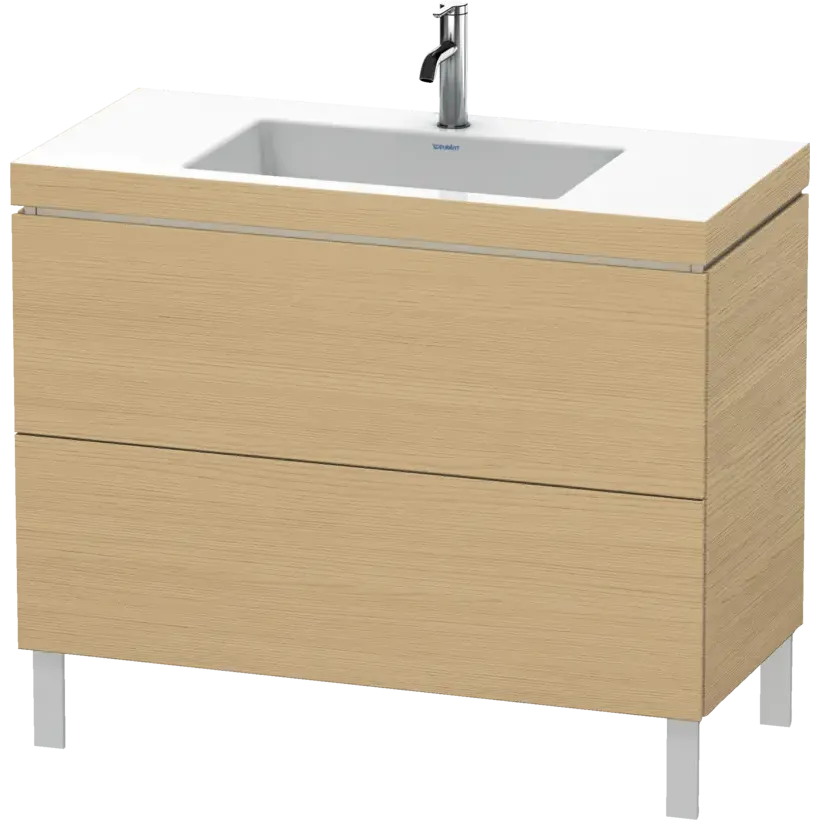 Duravit L-Cube 39" x 27" x 19" Natural Oak Two Drawer C-Bonded Floorstanding Vanity Kit (LC6938O3030)