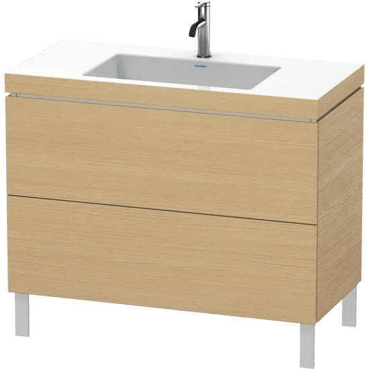 Duravit L-Cube 39" x 27" x 19" Natural Oak Two Drawer C-Bonded Floorstanding Vanity Kit (LC6938O3030)