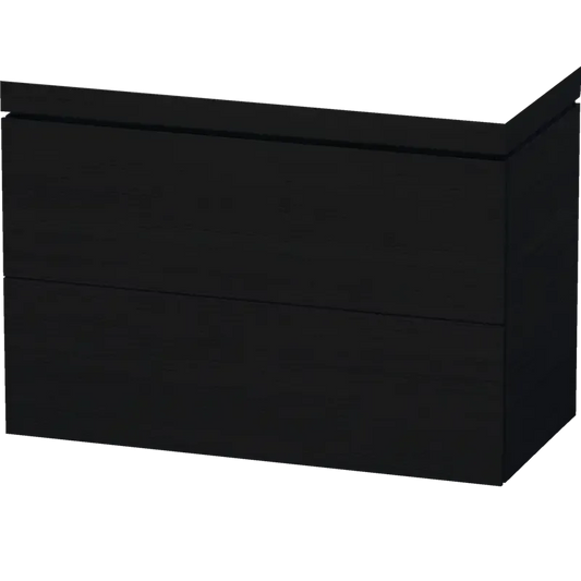 Duravit L-Cube 39" x 27" x 19" Oak Black Two Drawer C-Bonded Floorstanding Vanity Kit (LC6938N1616)