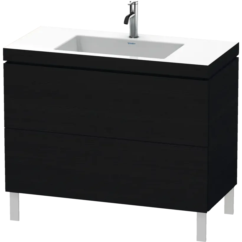 Duravit L-Cube 39" x 27" x 19" Oak Black Two Drawer C-Bonded Floorstanding Vanity Kit (LC6938O1616)