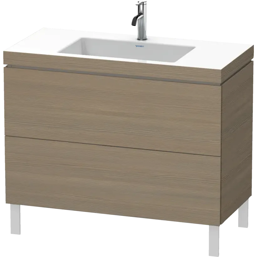 Duravit L-Cube 39" x 27" x 19" Oak Terra Two Drawer C-Bonded Floorstanding Vanity Kit (LC6938O3535)