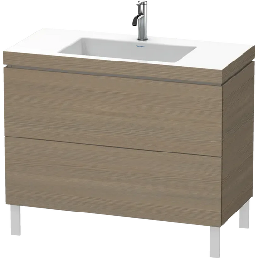 Duravit L-Cube 39" x 27" x 19" Oak Terra Two Drawer C-Bonded Floorstanding Vanity Kit (LC6938O3535)