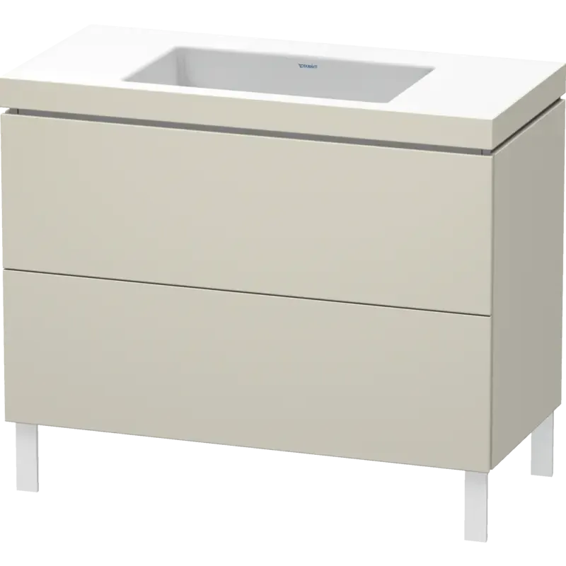 Duravit L-Cube 39" x 27" x 19" Taupe Two Drawer C-Bonded Floorstanding Vanity Kit (LC6938N9191)