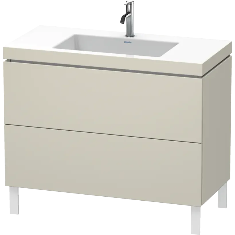 Duravit L-Cube 39" x 27" x 19" Taupe Two Drawer C-Bonded Floorstanding Vanity Kit (LC6938O9191)