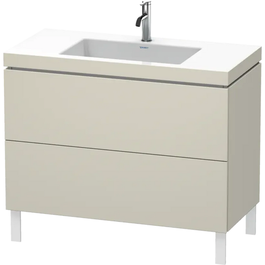 Duravit L-Cube 39" x 27" x 19" Taupe Two Drawer C-Bonded Floorstanding Vanity Kit (LC6938O9191)