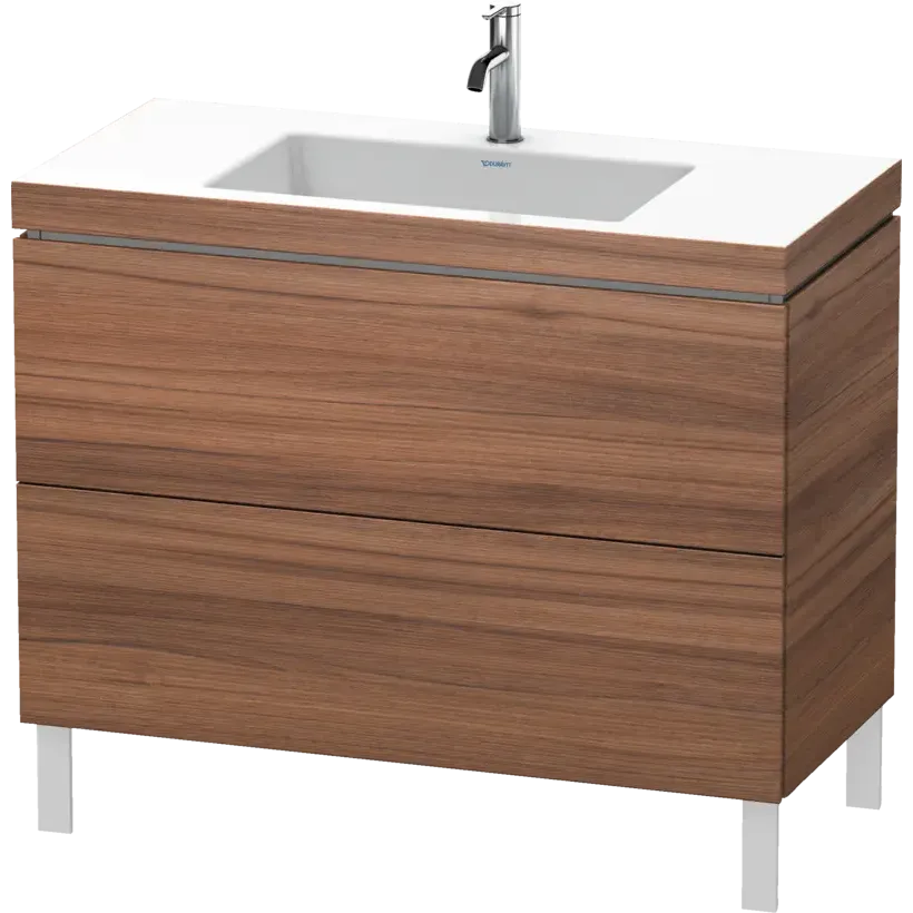 Duravit L-Cube 39" x 27" x 19" Walnut Two Drawer C-Bonded Floorstanding Vanity Kit (LC6938O7979)