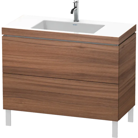 Duravit L-Cube 39" x 27" x 19" Walnut Two Drawer C-Bonded Floorstanding Vanity Kit (LC6938O7979)