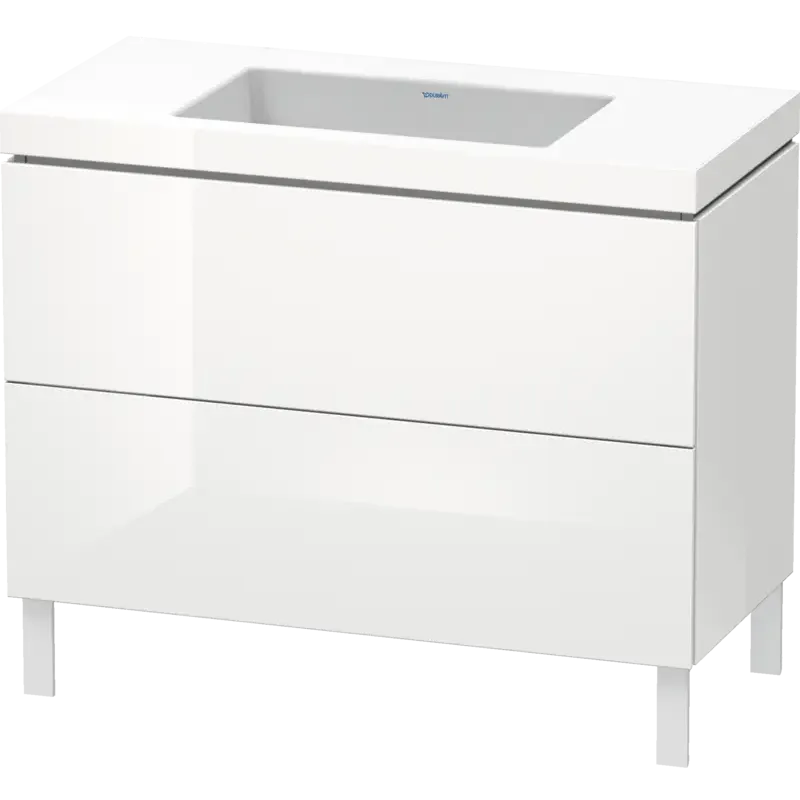 Duravit L-Cube 39" x 27" x 19" White Two Drawer C-Bonded Floorstanding Vanity Kit (LC6938N2222)