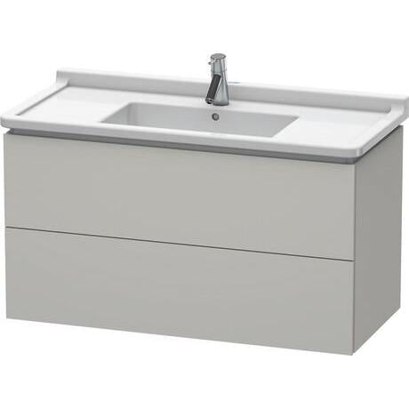Duravit L-Cube 40" x 22" x 18" Concrete Gray Two Drawer Wall-Mount Vanity Unit (LC626600707)
