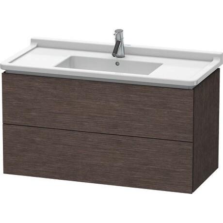 Duravit L-Cube 40" x 22" x 18" Dark Brushed Oak Two Drawer Wall-Mount Vanity Unit (LC626607272)