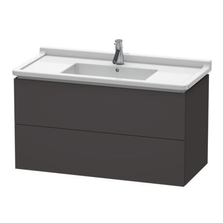 Duravit L-Cube 40" x 22" x 18" Graphite Two Drawer Wall-Mount Vanity Unit (LC626608080)