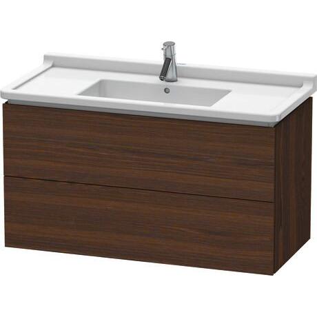 Duravit L-Cube 40" x 22" x 18" Walnut Brushed Two Drawer Wall-Mount Vanity Unit (LC626606969)