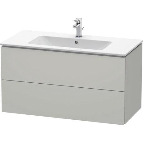 Duravit L-Cube 40" x 22" x 19" Concrete Gray Two Drawer Wall-Mount Vanity Unit (LC624200707)