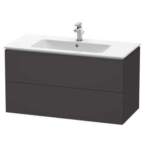 Duravit L-Cube 40" x 22" x 19" Graphite Two Drawer Wall-Mount Vanity Unit (LC624208080)