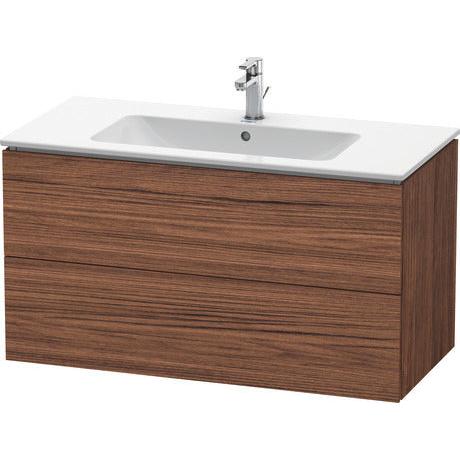Duravit L-Cube 40" x 22" x 19" Walnut Dark Two Drawer Wall-Mount Vanity Unit (LC624202121)