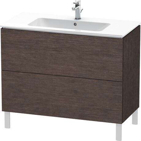 Duravit L-Cube 40" x 28" x 19" Dark Brushed Oak Two Drawer Floorstanding Vanity Unit (LC662707272)