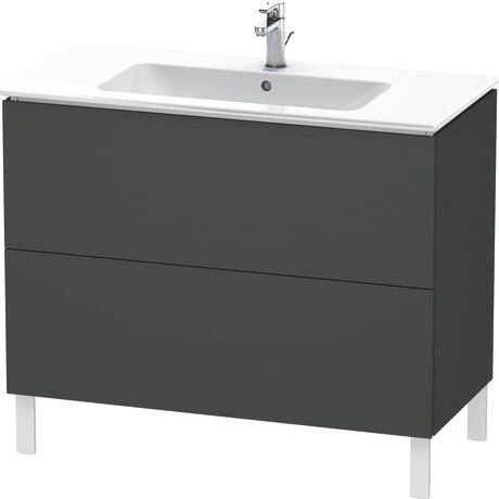 Duravit L-Cube 40" x 28" x 19" Graphite Two Drawer Floorstanding Vanity Unit (LC662704949)