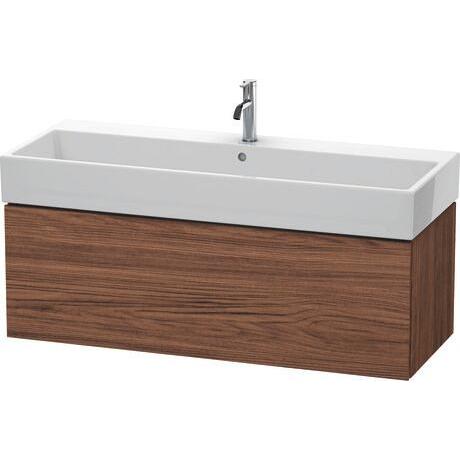 Duravit L-Cube 47" x 16" x 18" Walnut Dark One Drawer Wall-Mount Vanity Unit (LC617902121)