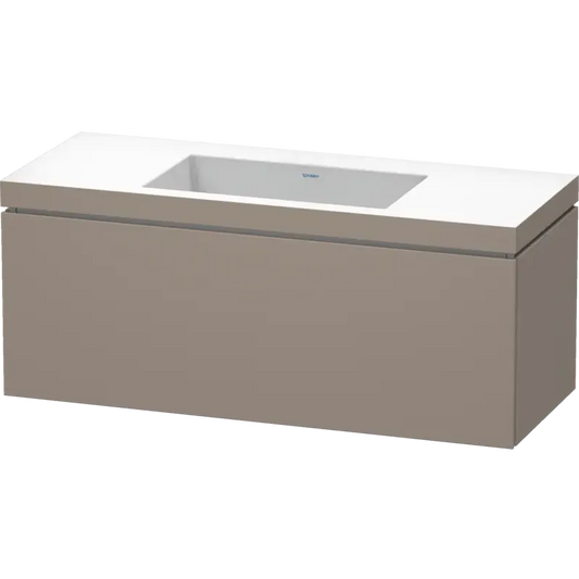 Duravit L-Cube 47" x 20" x 19" Basalt One Drawer C-Bonded Wall-Mount Vanity Kit (LC6919N4343)