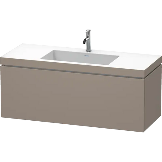 Duravit L-Cube 47" x 20" x 19" Basalt One Drawer C-Bonded Wall-Mount Vanity Kit (LC6919O4343)