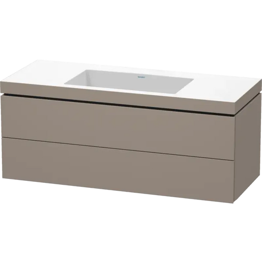 Duravit L-Cube 47" x 20" x 19" Basalt Two Drawer C-Bonded Wall-Mount Vanity Kit (LC6929N4343)